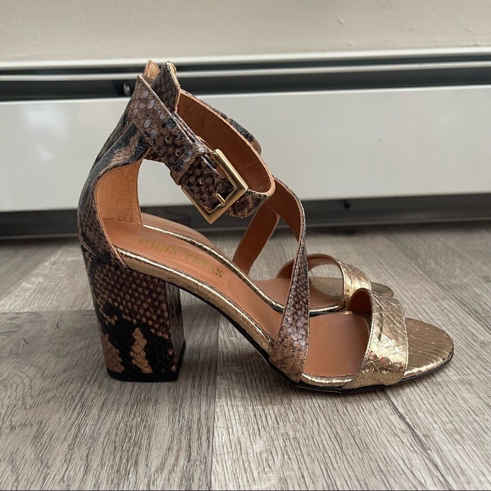 Paris Texas Snakeprint Block Heel Sandals